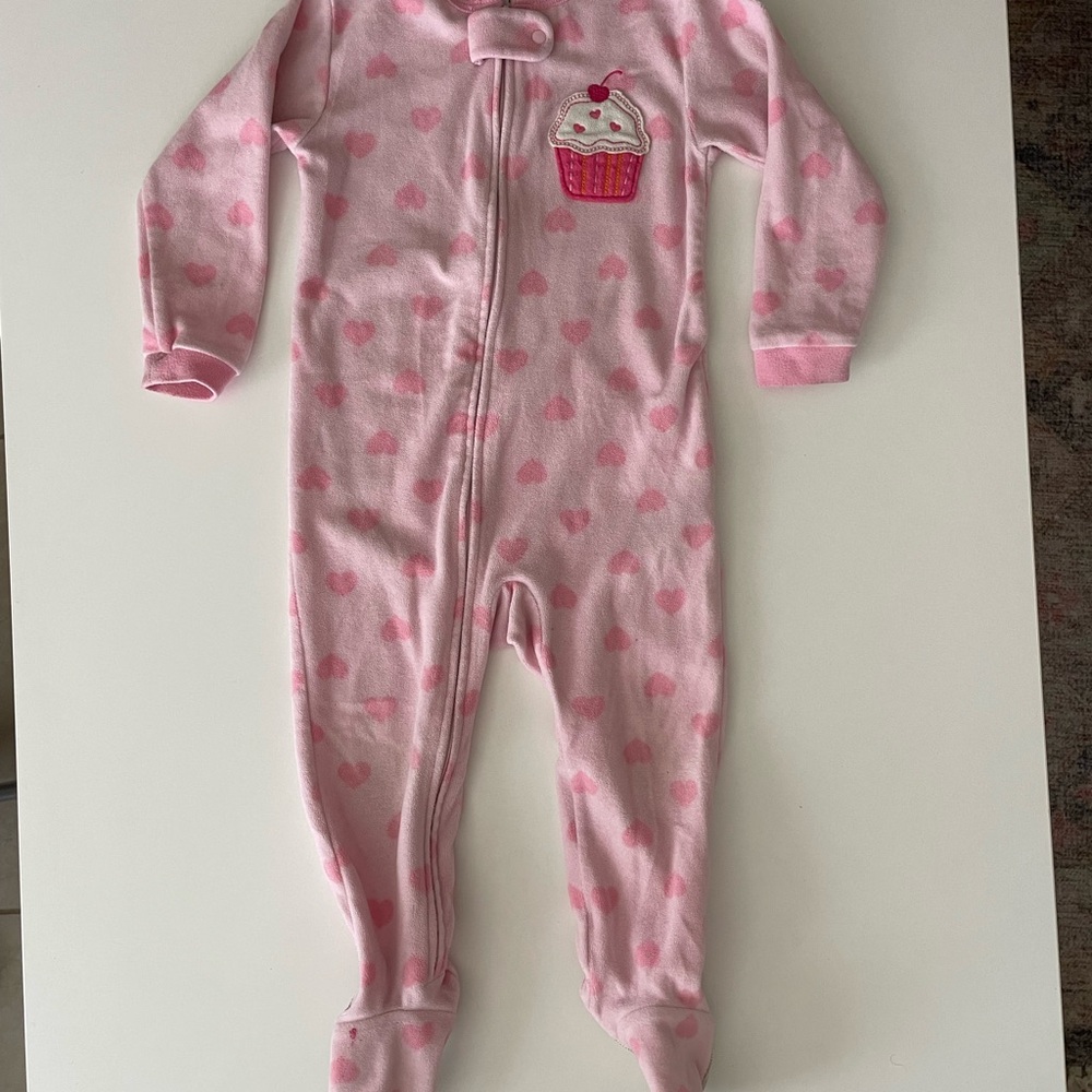 Carter's Pink Heart Cupcake Footie